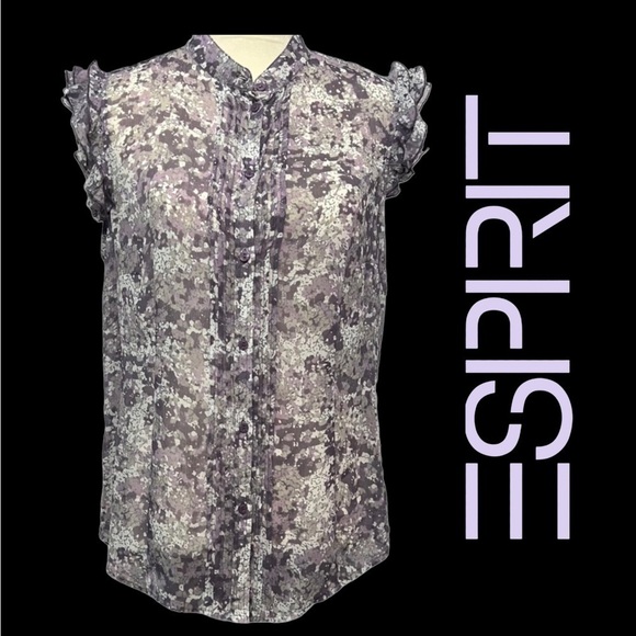 ESPRIT (EUC) Button Front Sleeveless Top Size XXL *See All Measurements** - Picture 1 of 11